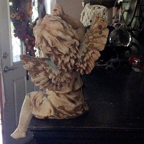 💖Vintage Toscano Boy Girl Angel Cherub Shelf Sitters - Picture 5 of 17